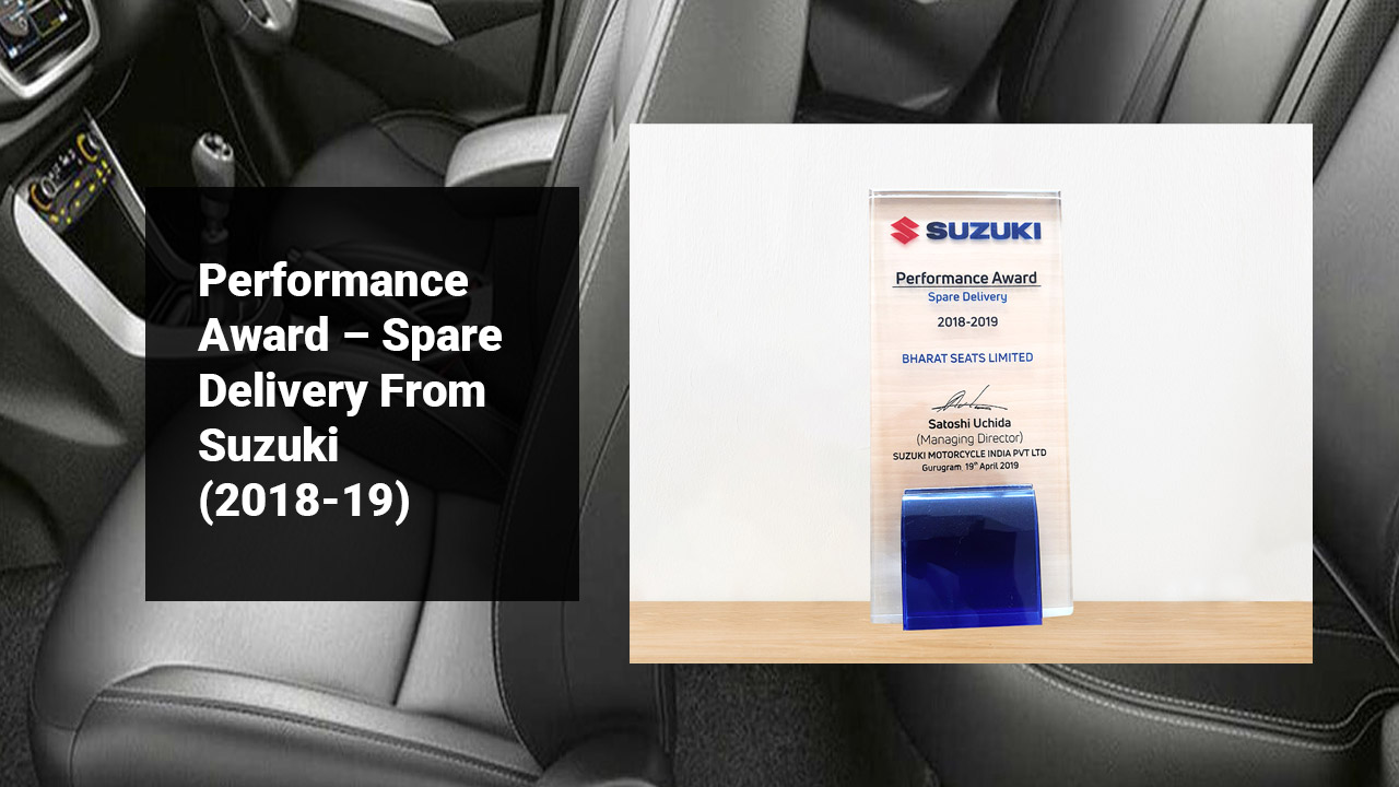 Performance Award – Spare Delivery From Suzuki (2018-19)